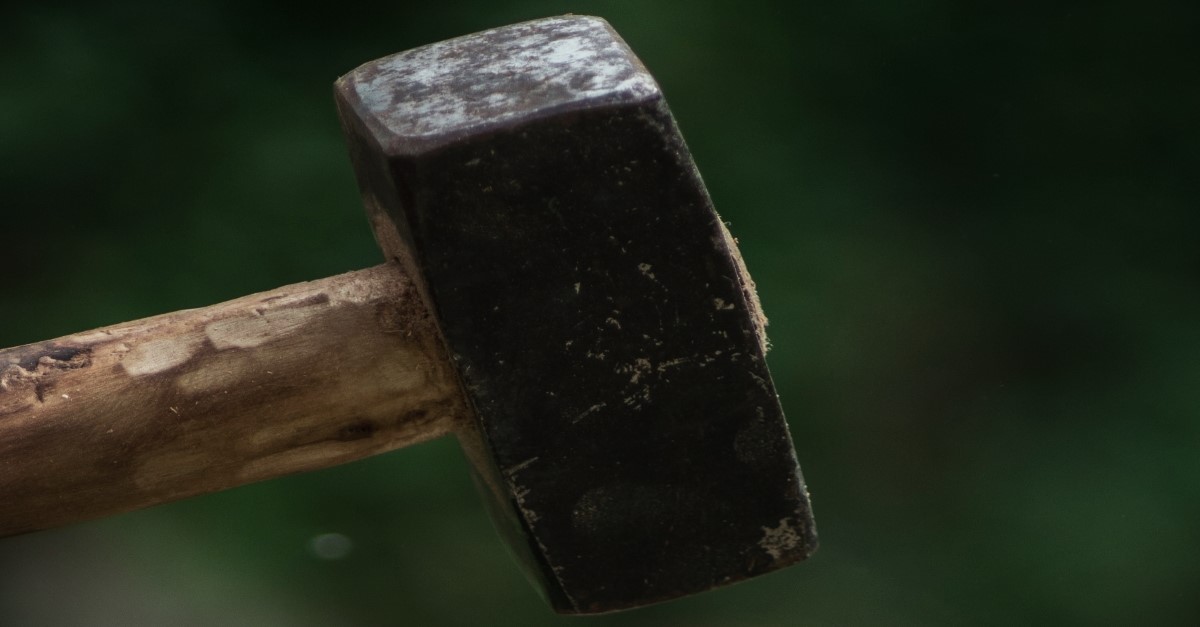 Hammer with forest background