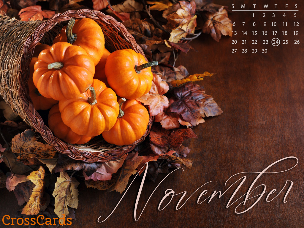 November 2022 - Cornucopia Desktop Calendar- Free November Wallpaper