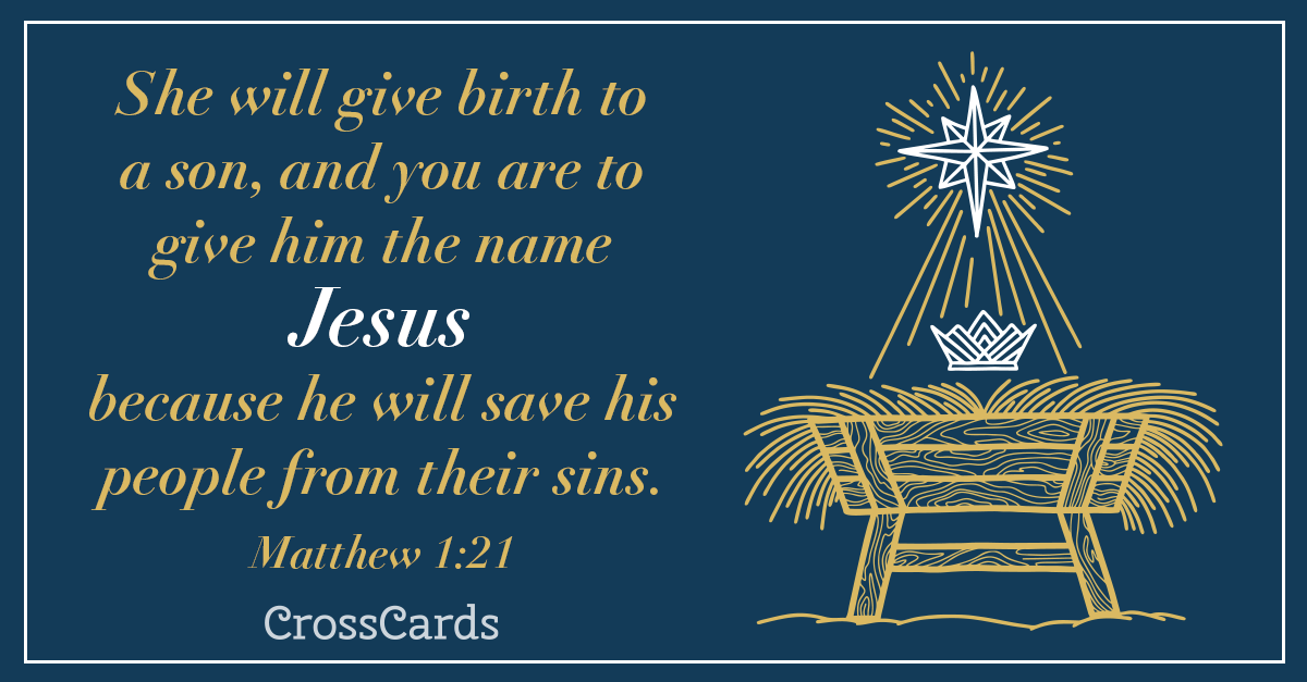 Matthew 1:21 - Jesus ecard, online card