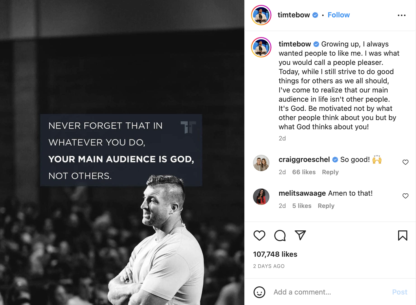 Tim Tebow instagram