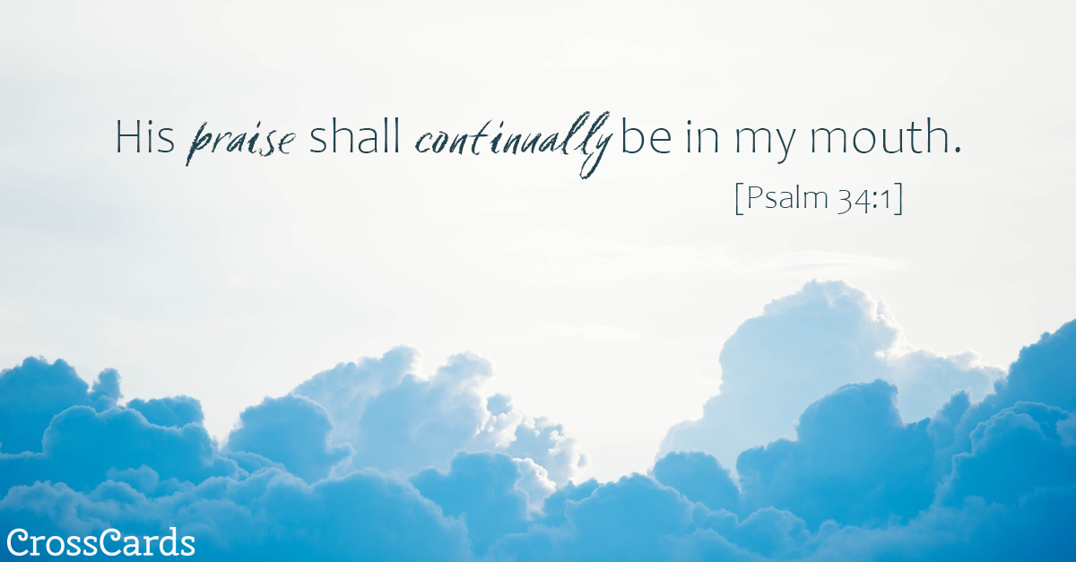 Psalm 34:1 ecard, online card