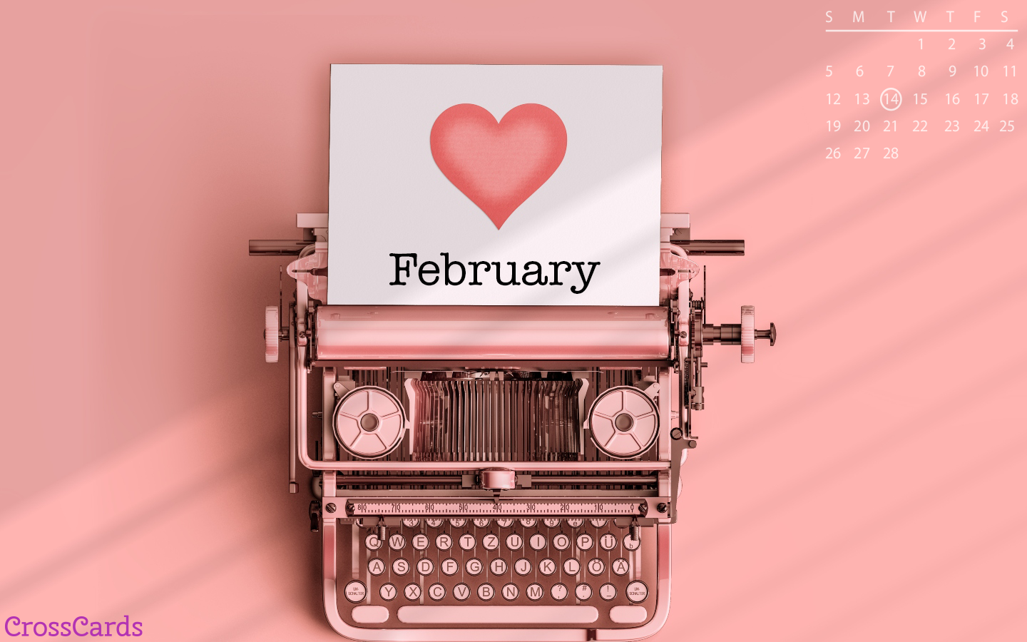 February 2023 - Typewriter mobile phone wallpaper
