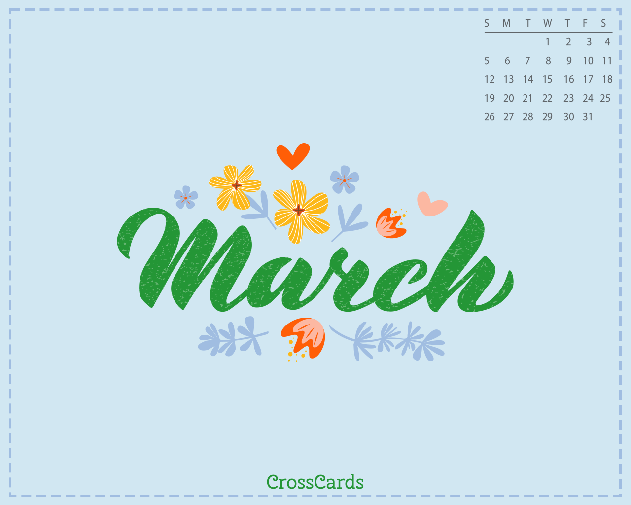 March 2023 Hello March Desktop Calendar Free March Wallpaper