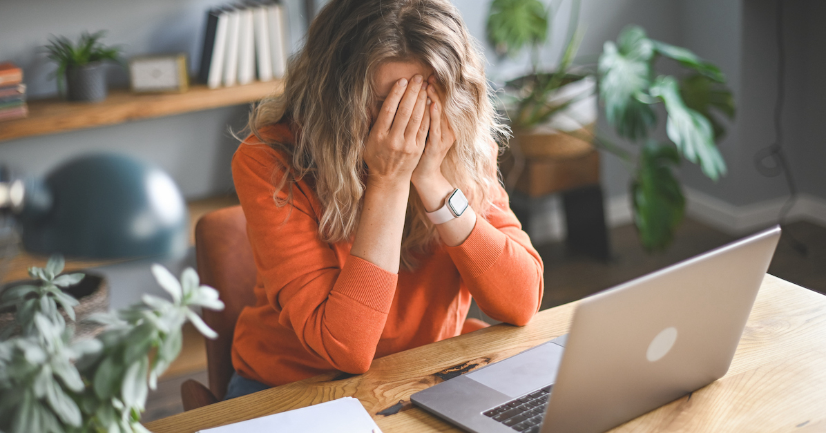 Woman teacher crying