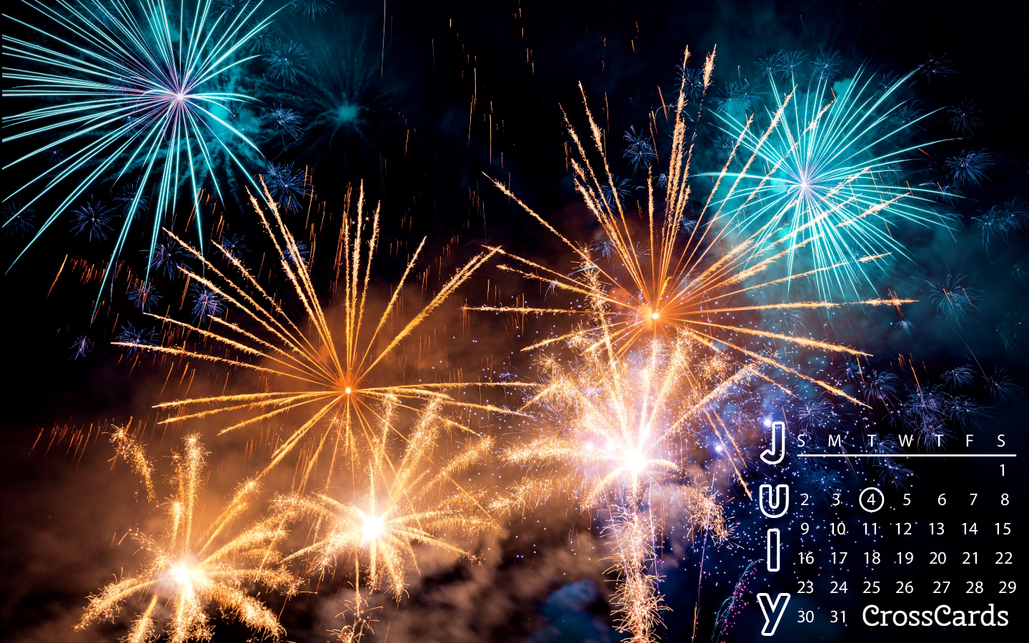 July 2023 - Fireworks mobile phone wallpaper