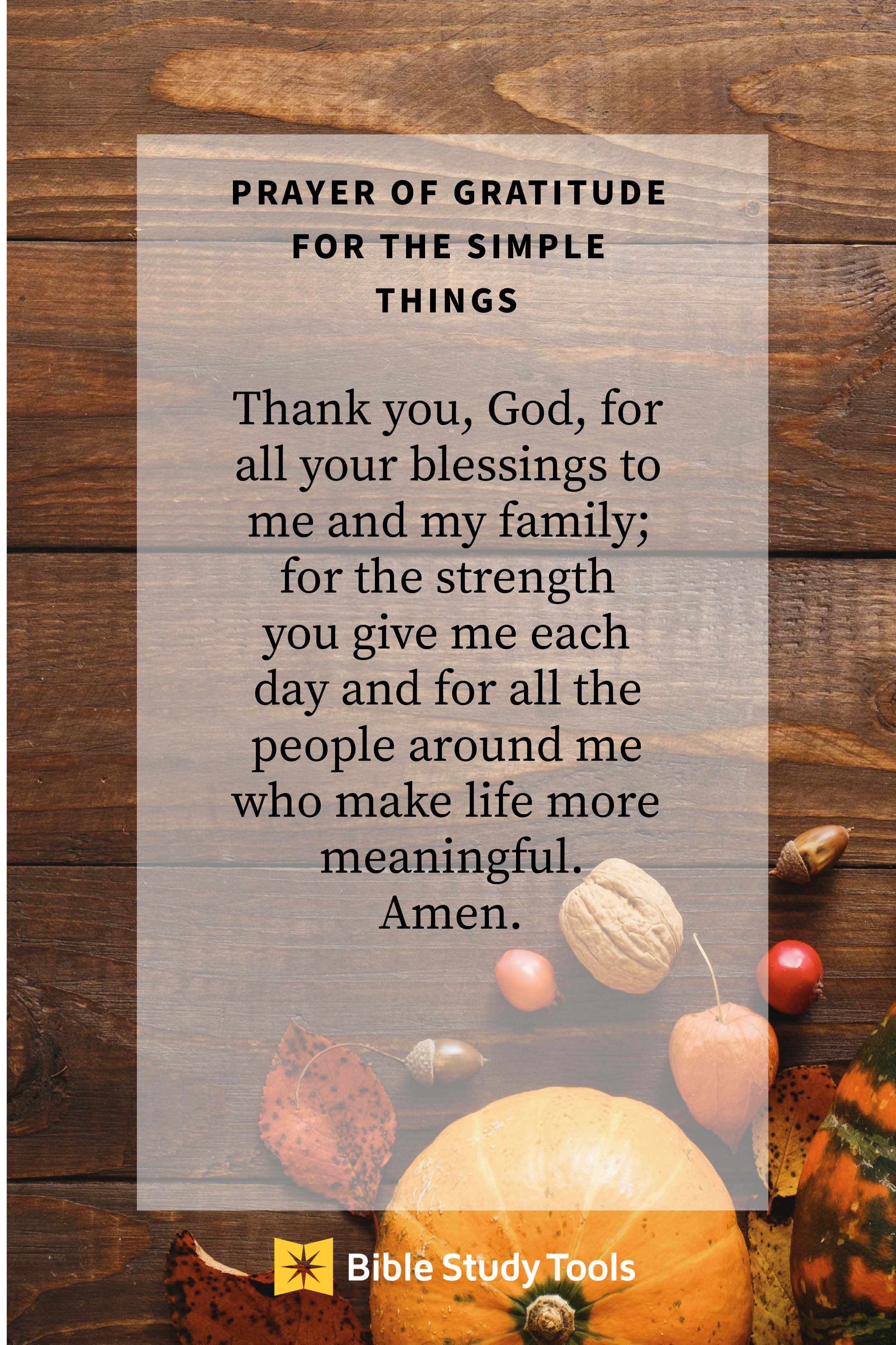 Short Thanksgiving Prayer for the Simple Things