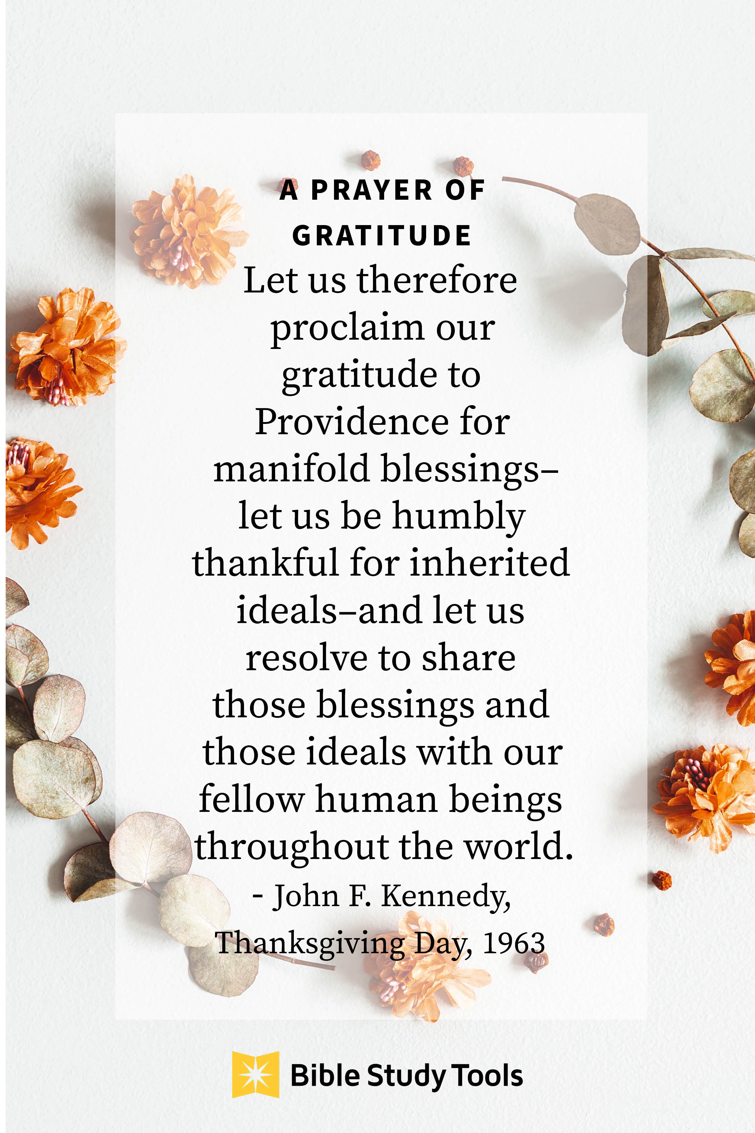 A Thanksgiving Prayer by John F Kennedy