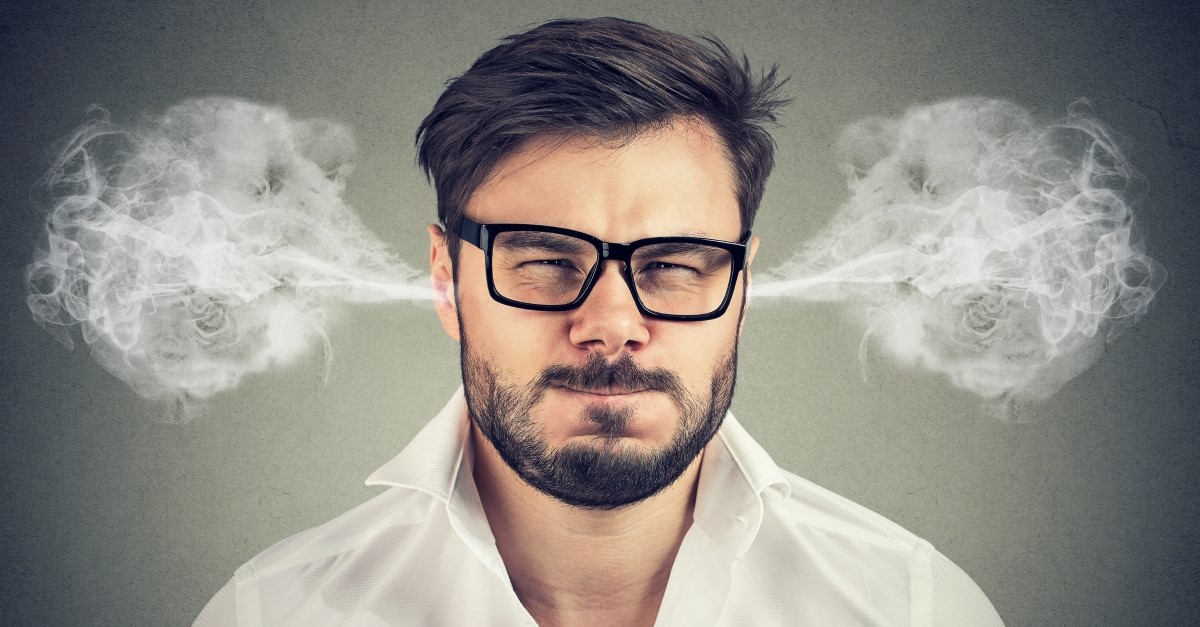 angry man with smoke coming from ears, spiritual narcissist