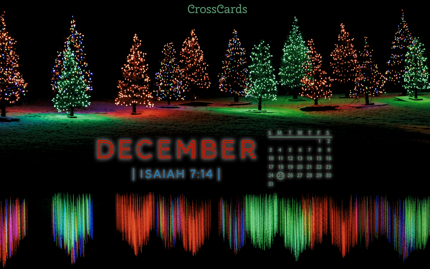 December 2023 - Christmas Glow mobile phone wallpaper