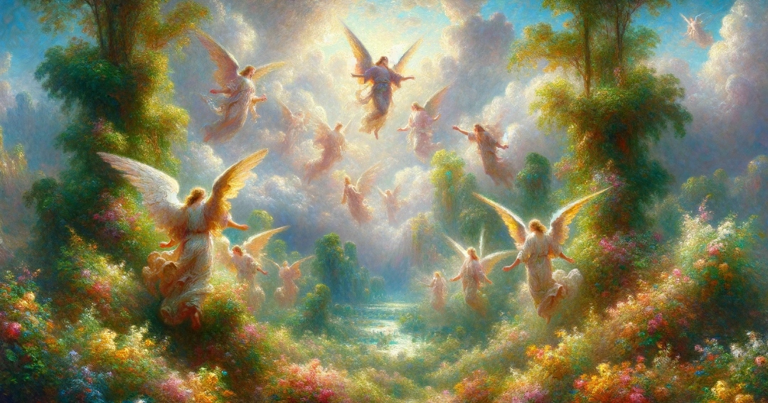 Impressionist Painting Depicting Types of Angels