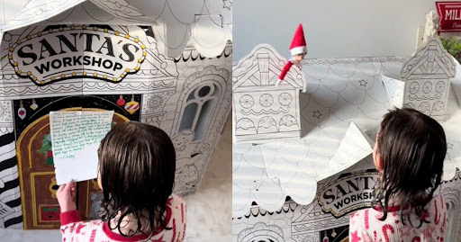 Little Girl Gets a Big Elf On the Shelf Surprise Honoring the Little Brother Who Passed Away