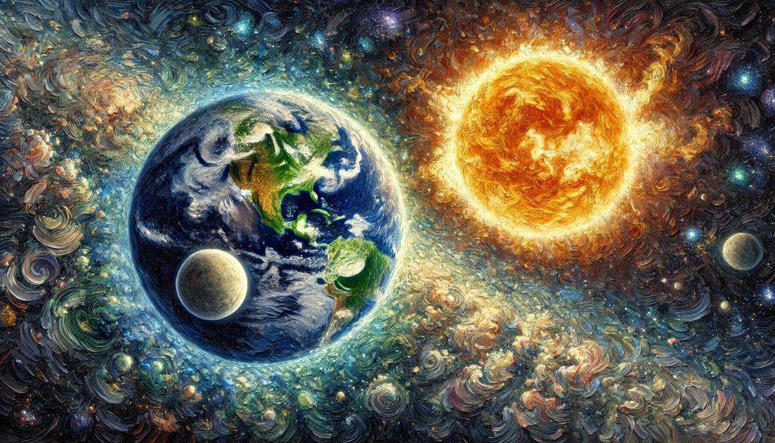 Earth, Moon, Sun, and Stars