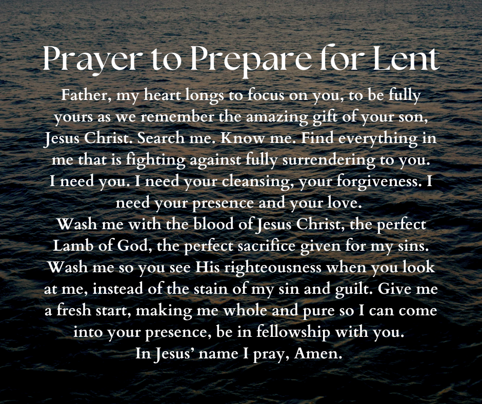 Prayer to Prepare for Lent