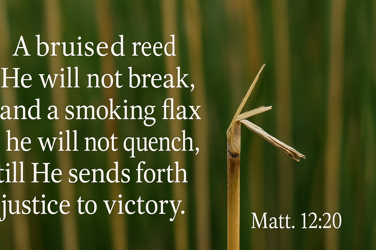 bruised reed - Matt. 12:20