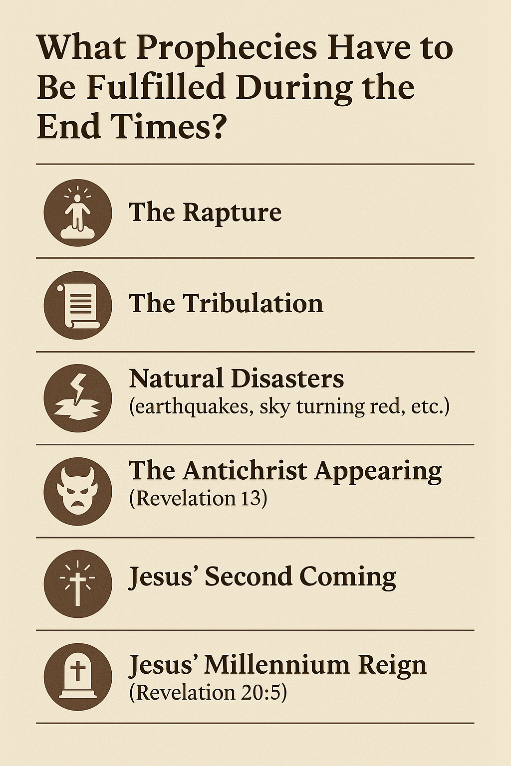 End Times Prophecies infographic