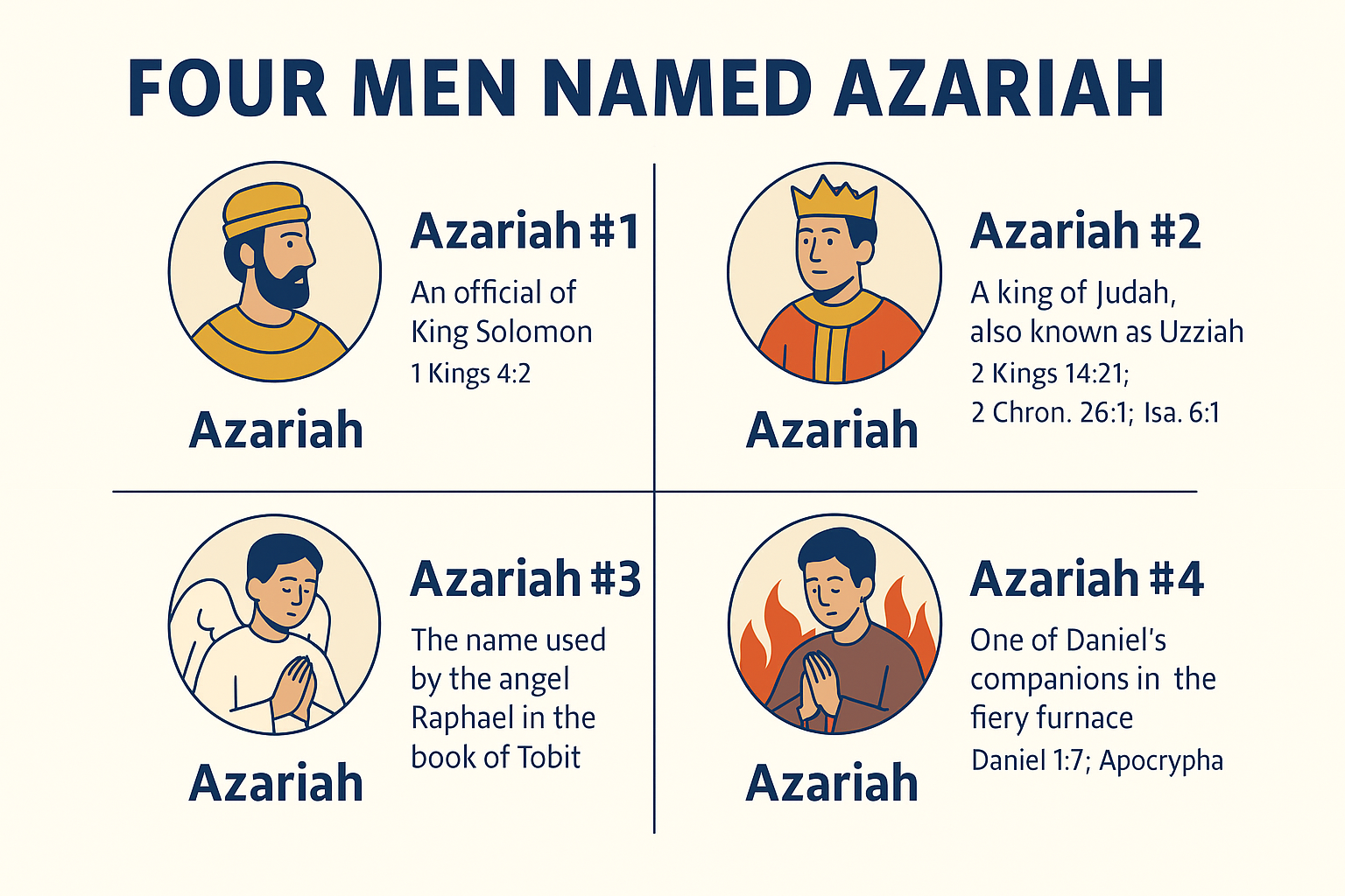 Four men named Azariah infographic