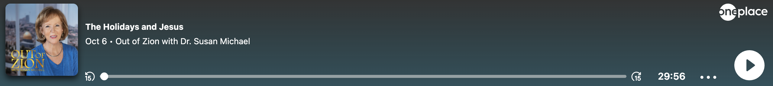 Screenshot of embed player for the holidays and Jesus by Out of Zion