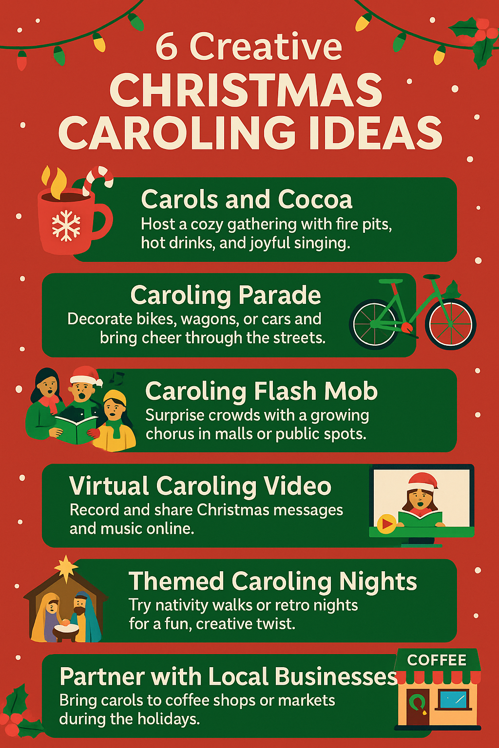 6 creative christmas carol ideas infographic