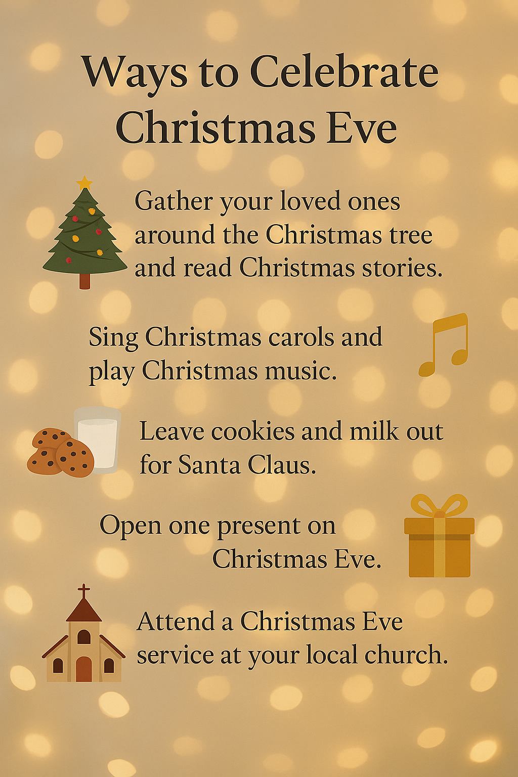 Ways to celebrate Christmas Eve infographic