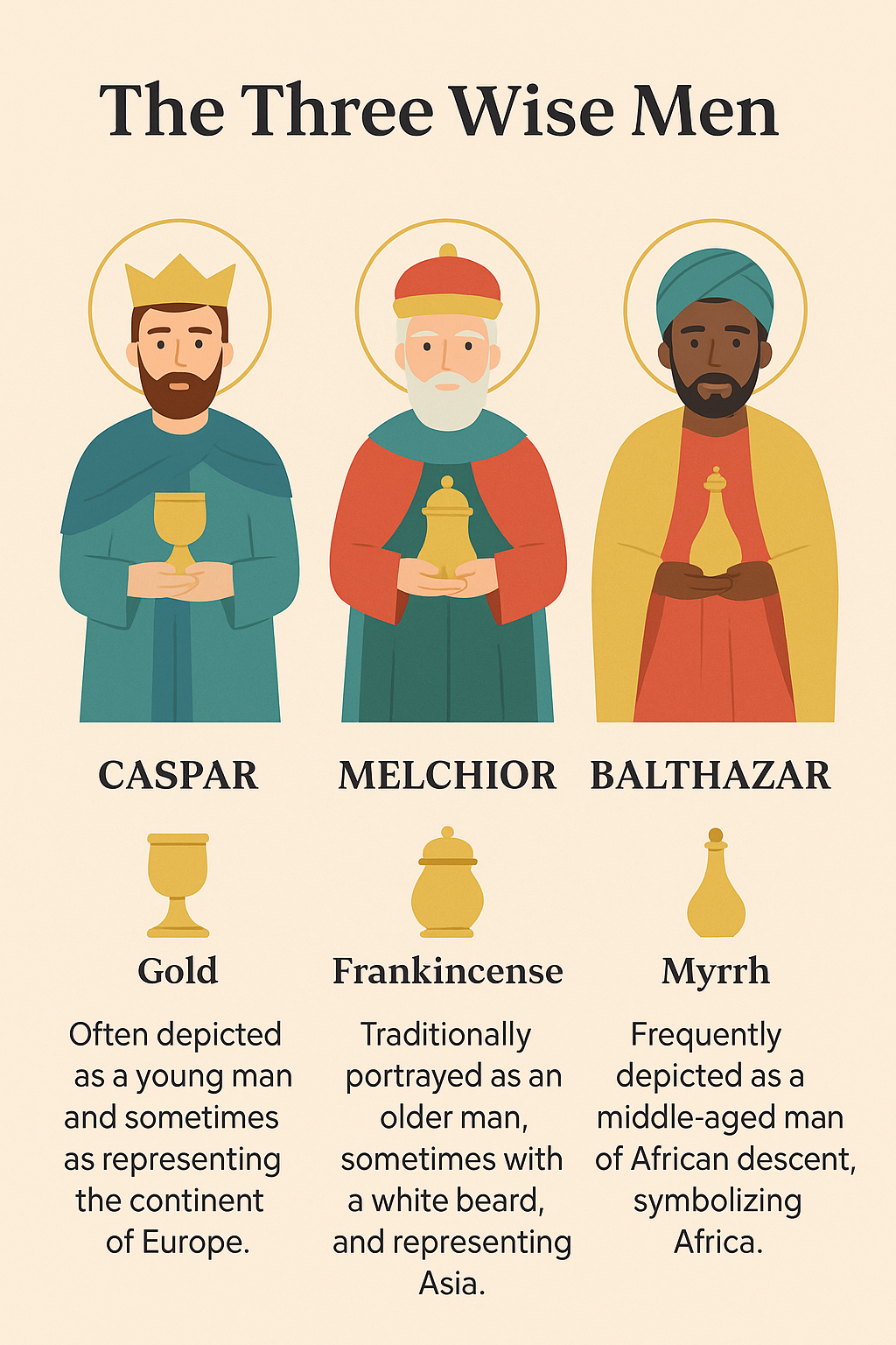 three wise men and their gifts