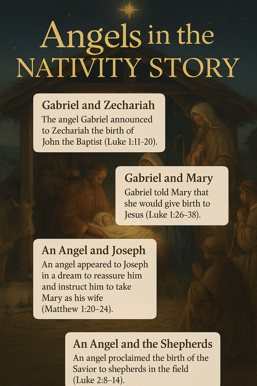 angels in the nativity story infographic