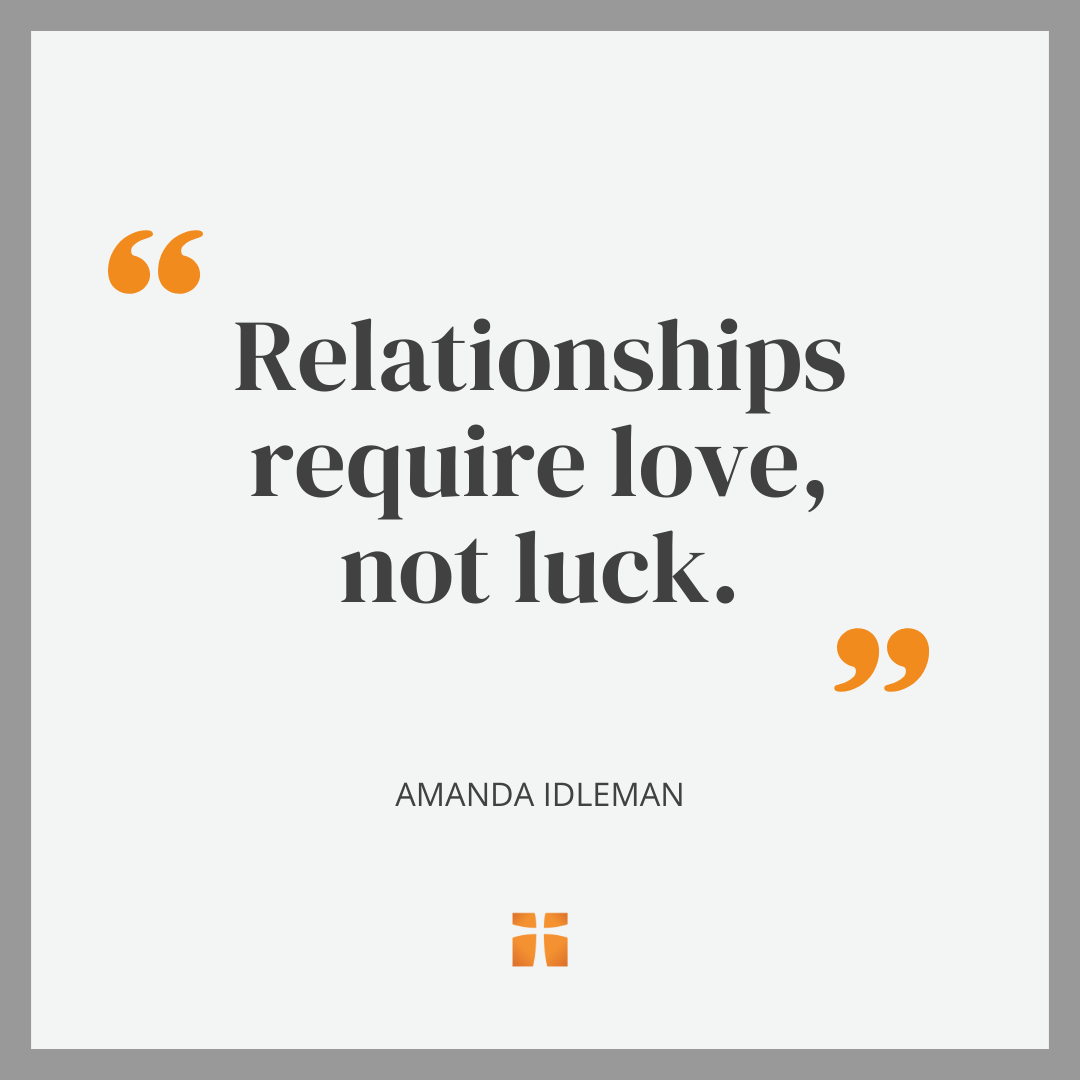 Quote from an article about the difference between love and luck