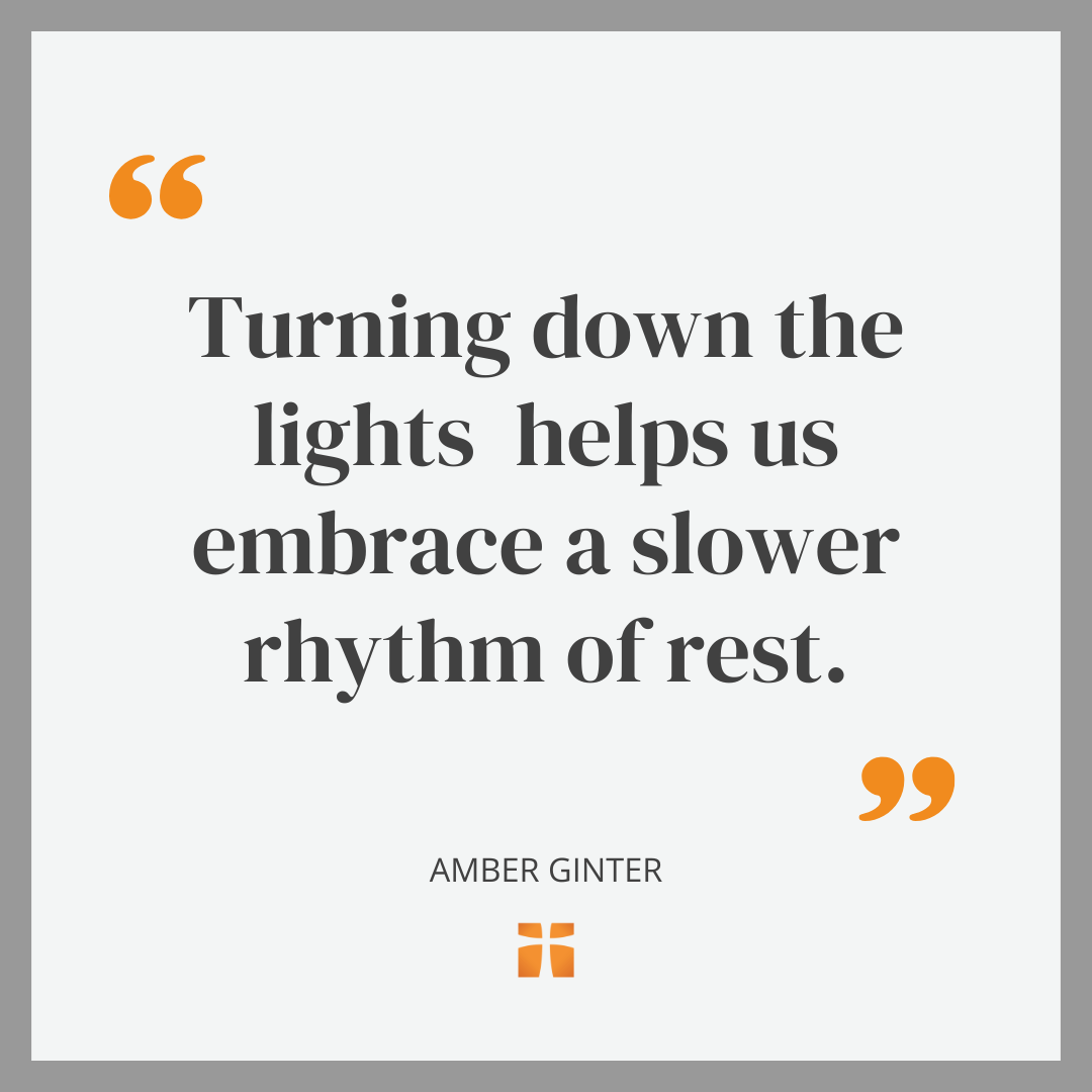 Quote from an article about dimming, as in slowing lifes pace down