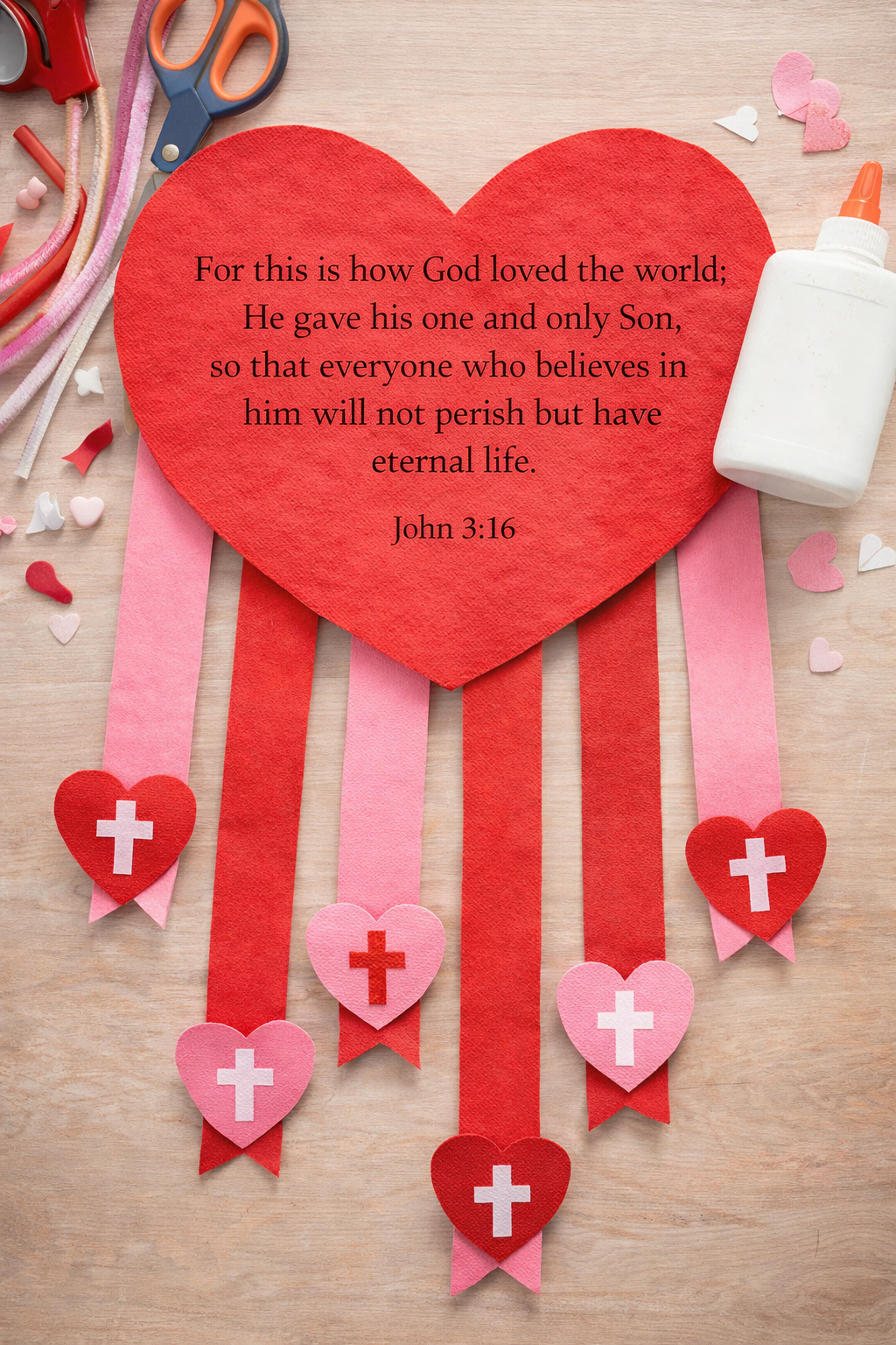 handmade valentine with john 3:16
