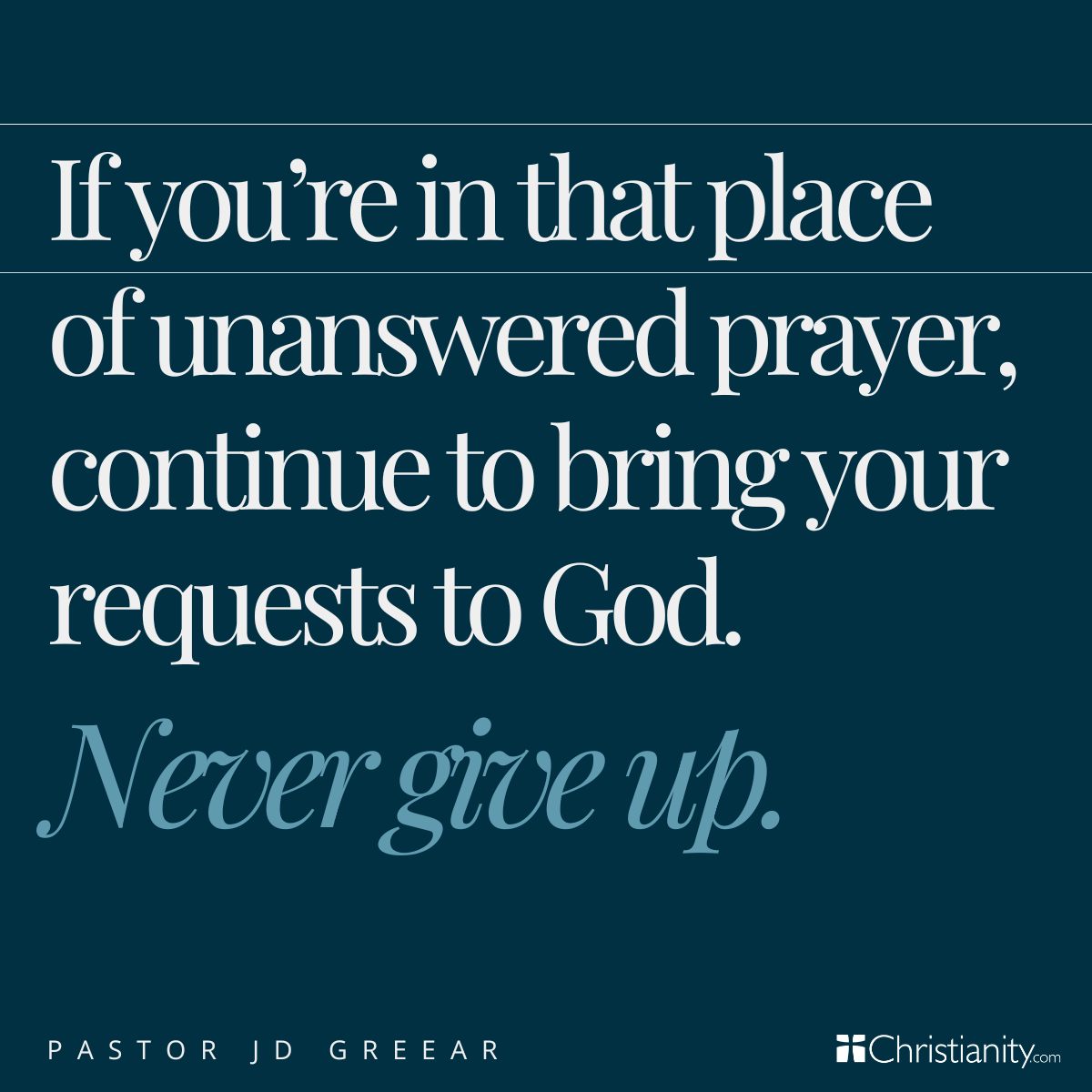 Quote from Ask the Pastor with JD Greear