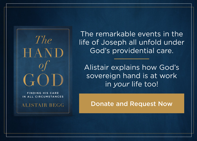 The hand of God book graphic from Truth for Life, donate and receive