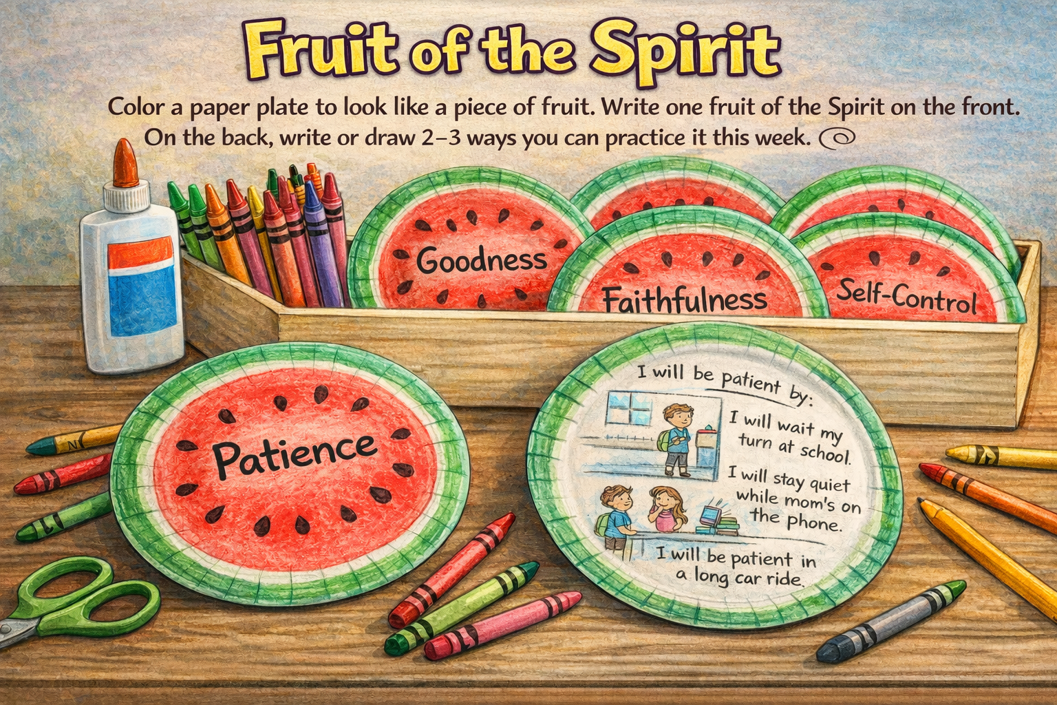 fruit of the spirit sunday school lesson activity illustration