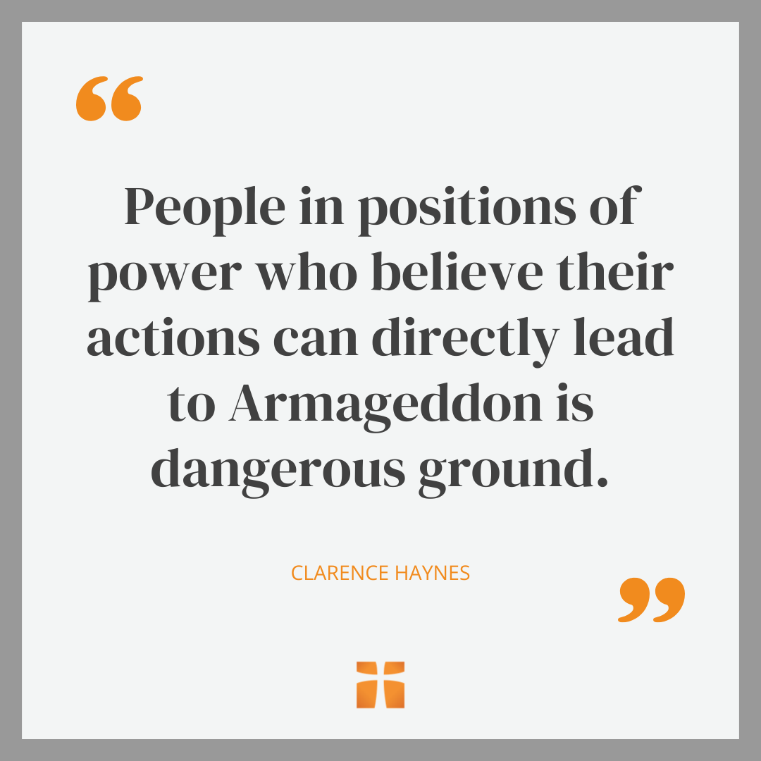 Quote from an article about military leaders claiming the war with Iran is an end of the world war