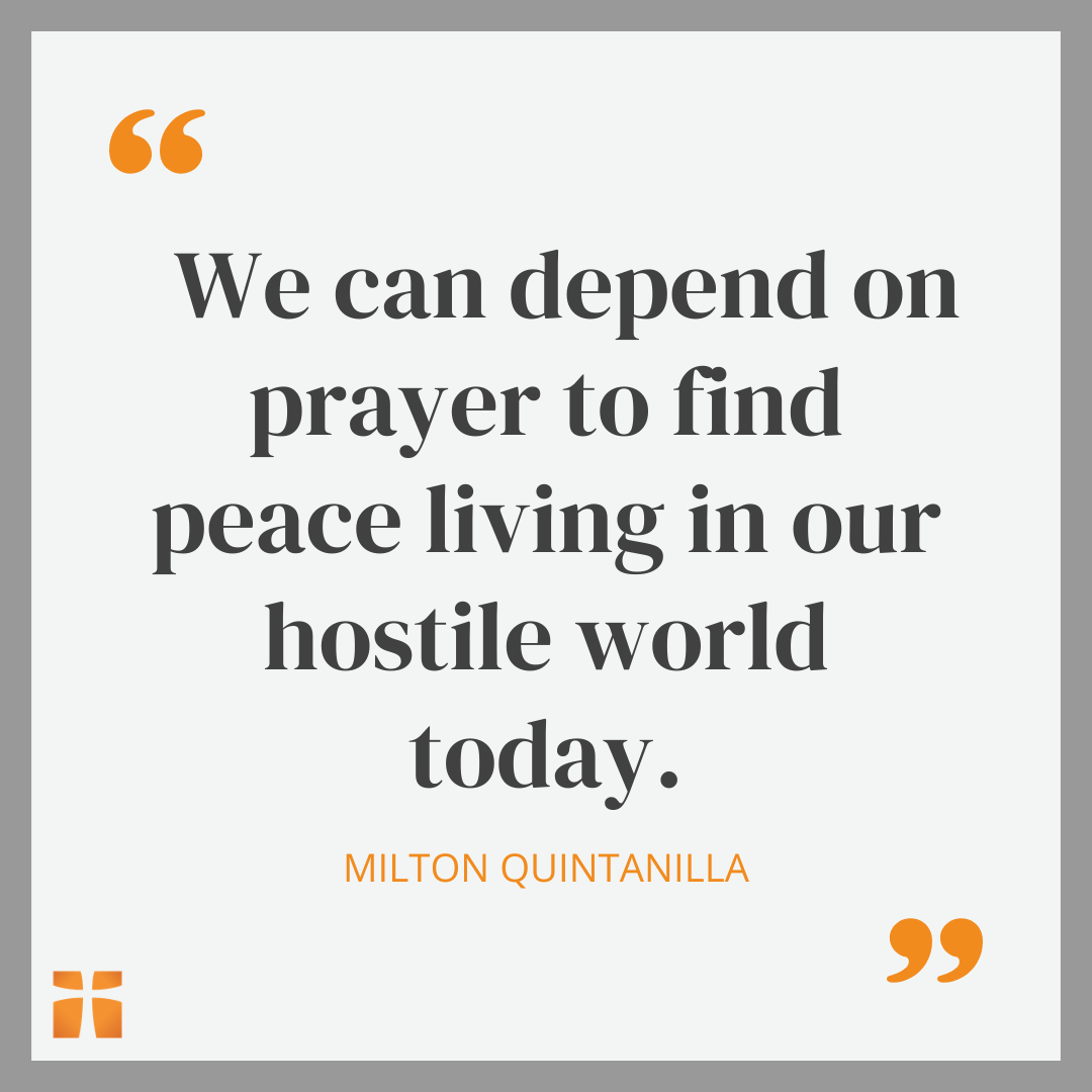 Quote from an article about the power of prayer in conflict zones