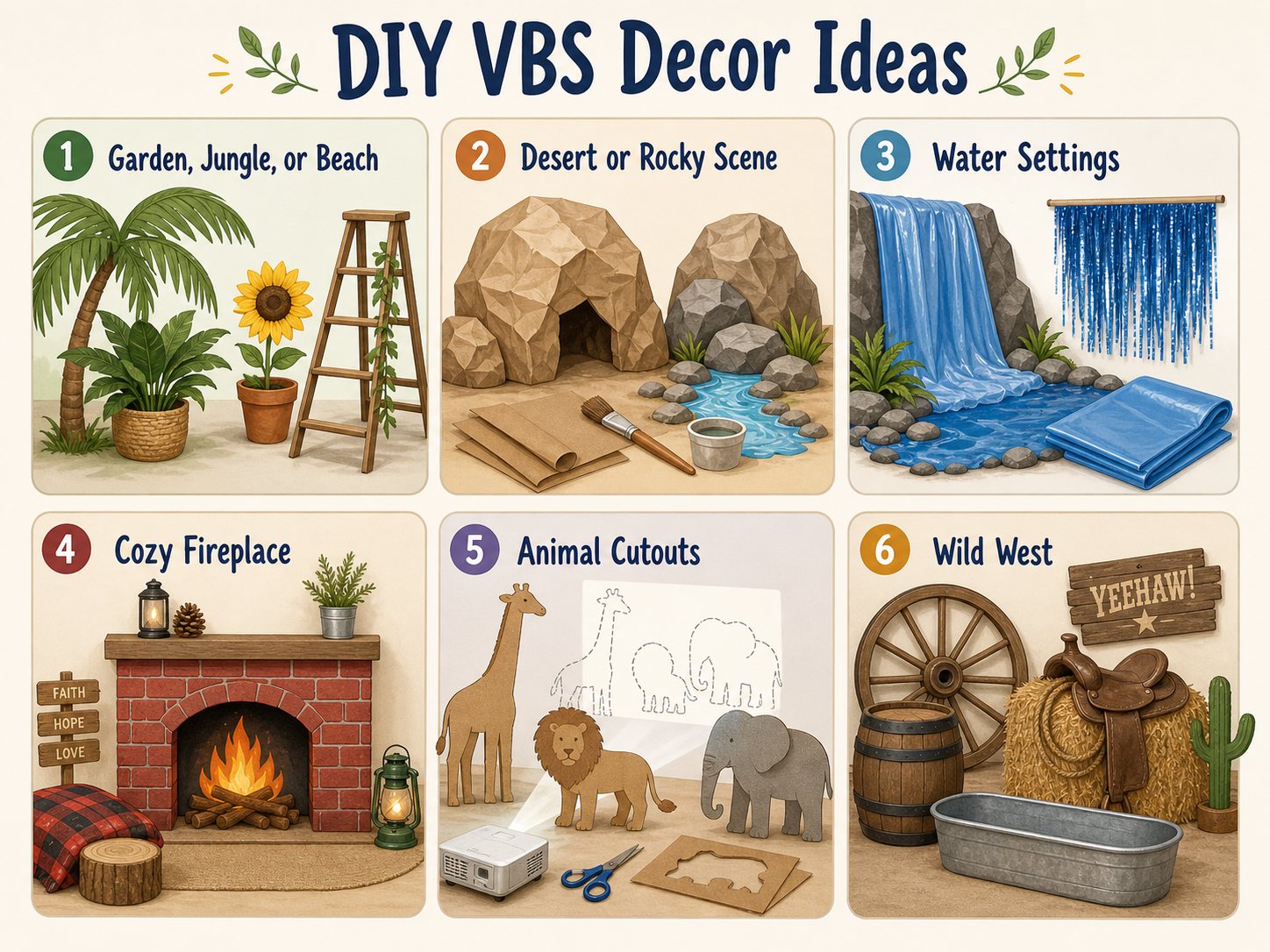 DIY VBS decoration theme ideas illustration