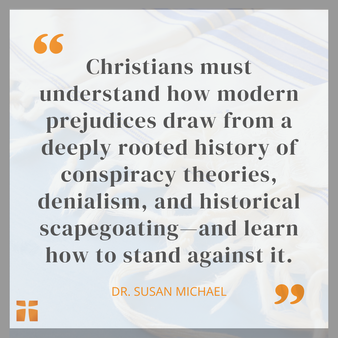 Quote graphic about the rising tide of antisemitism in America and the need for Christians to respond with awareness and action.