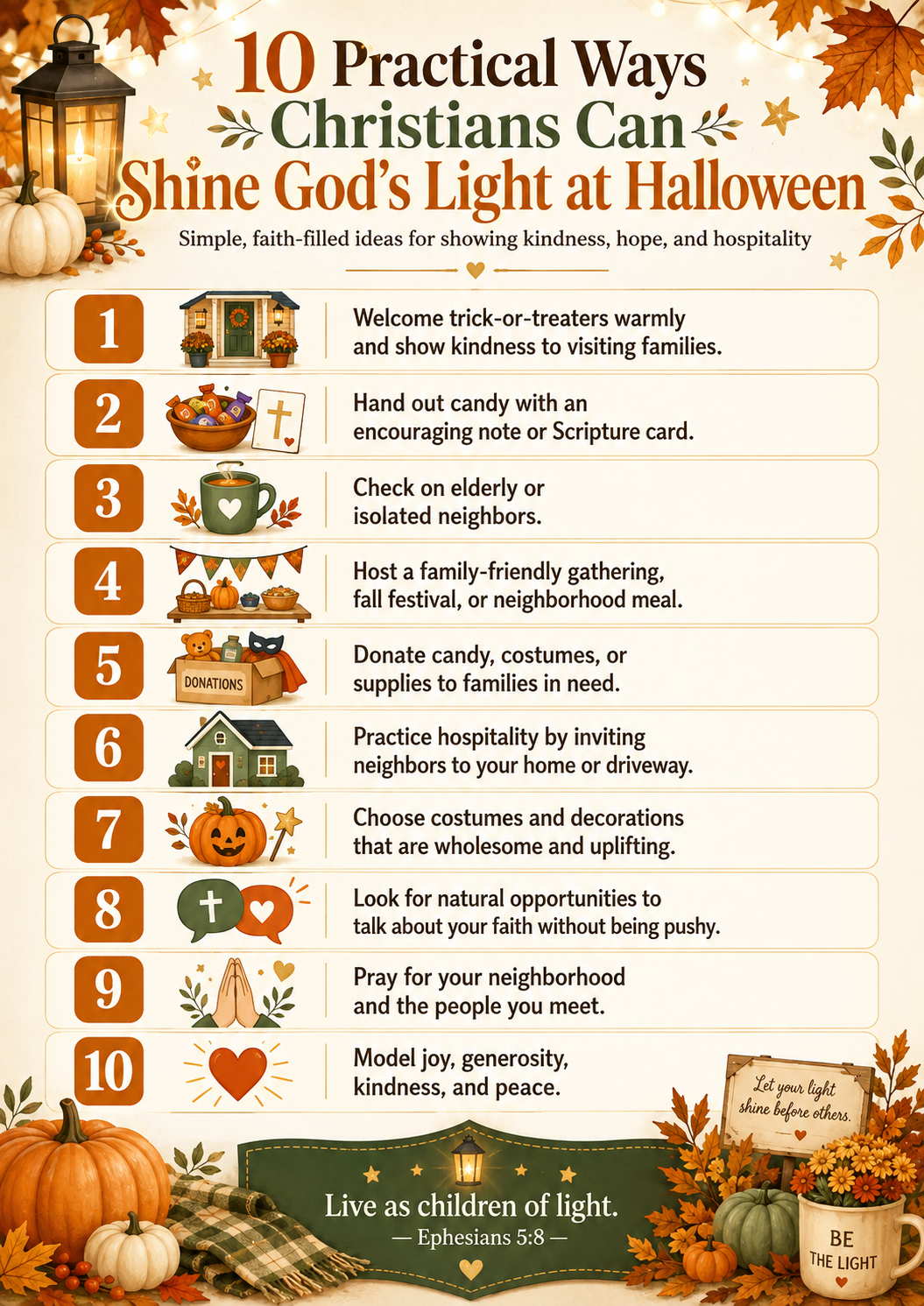 10 ways christians can shine light of christ at halloween infographic