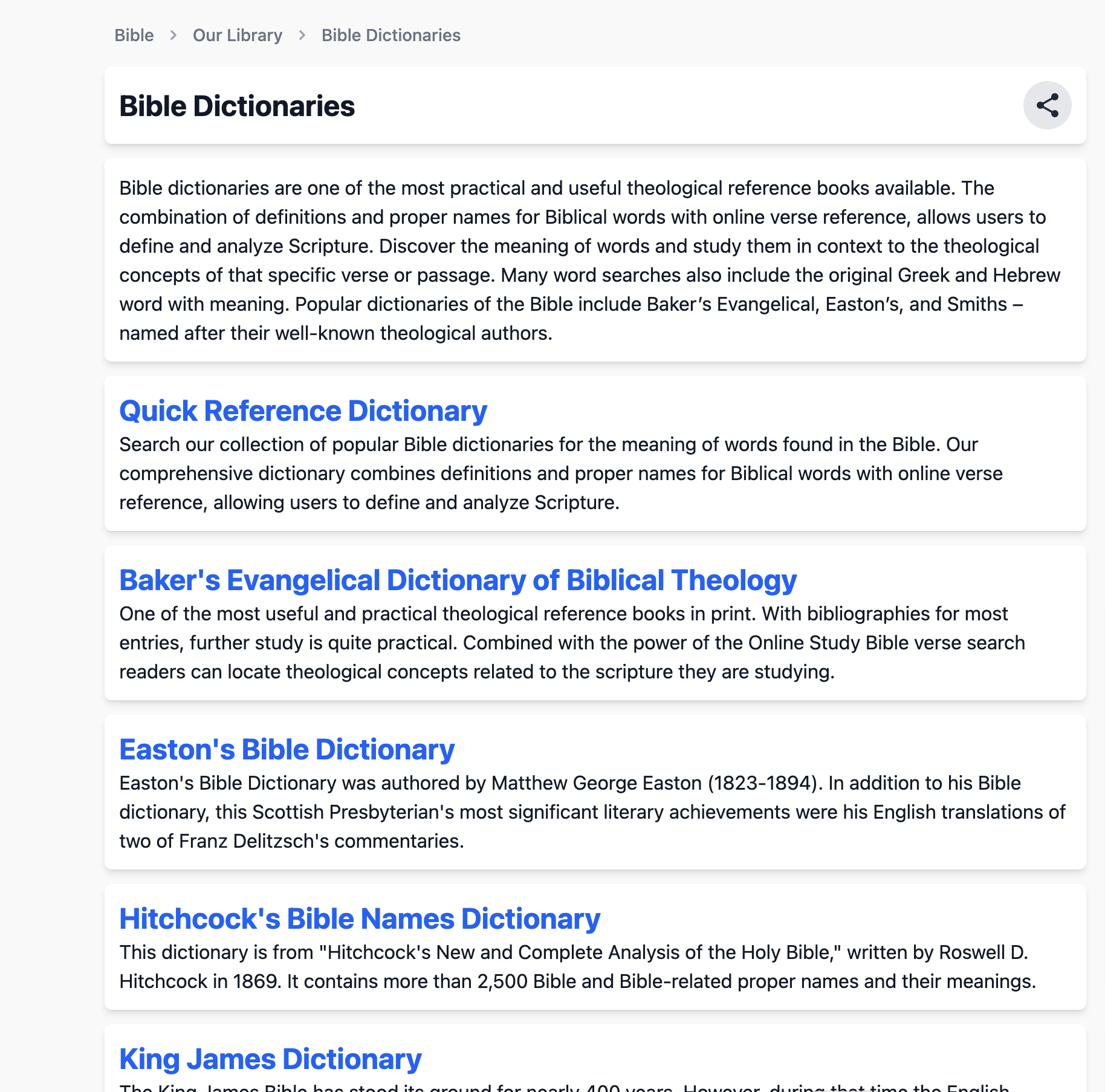 BST Bible dictionaries