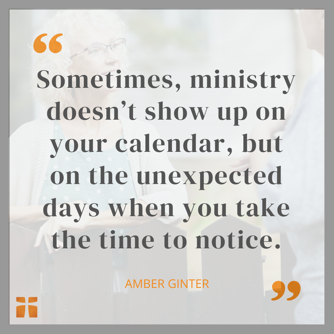 Quote graphic about seeing interruptions as opportunities for ministry and loving your neighbor.