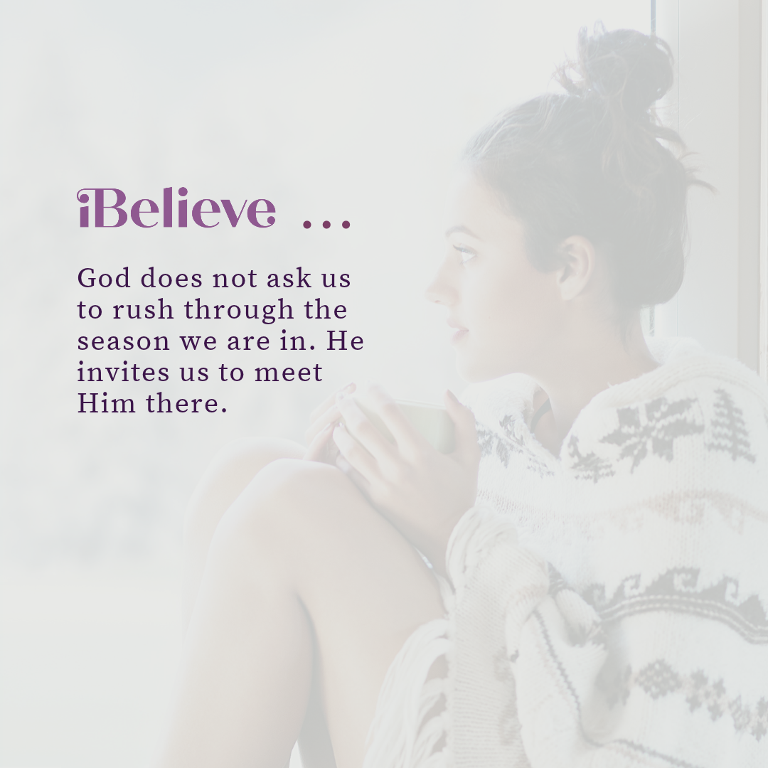 Christian quote card about meeting God in every spiritual season of life